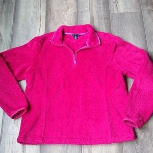 Women's Lands End Quarter Zip Fleece Pullover sweatshirt sweater size S (6-8)